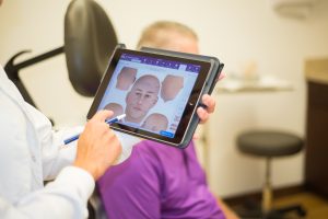 patient being treated for hyperhidrosis